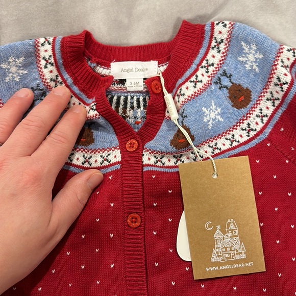 Angel Dear Fair Isle Reindeer Cardigen - Picture 4 of 7